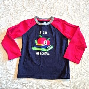 Gymboree boys size 4T 1st Day of School long sleeve shirt, perfect for kinder